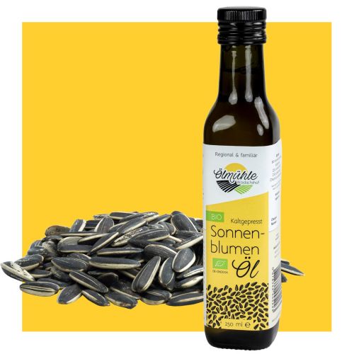 BIO Sonnenblumenöl, 250 ml BIO Sonnenblumen in der Glasflasche